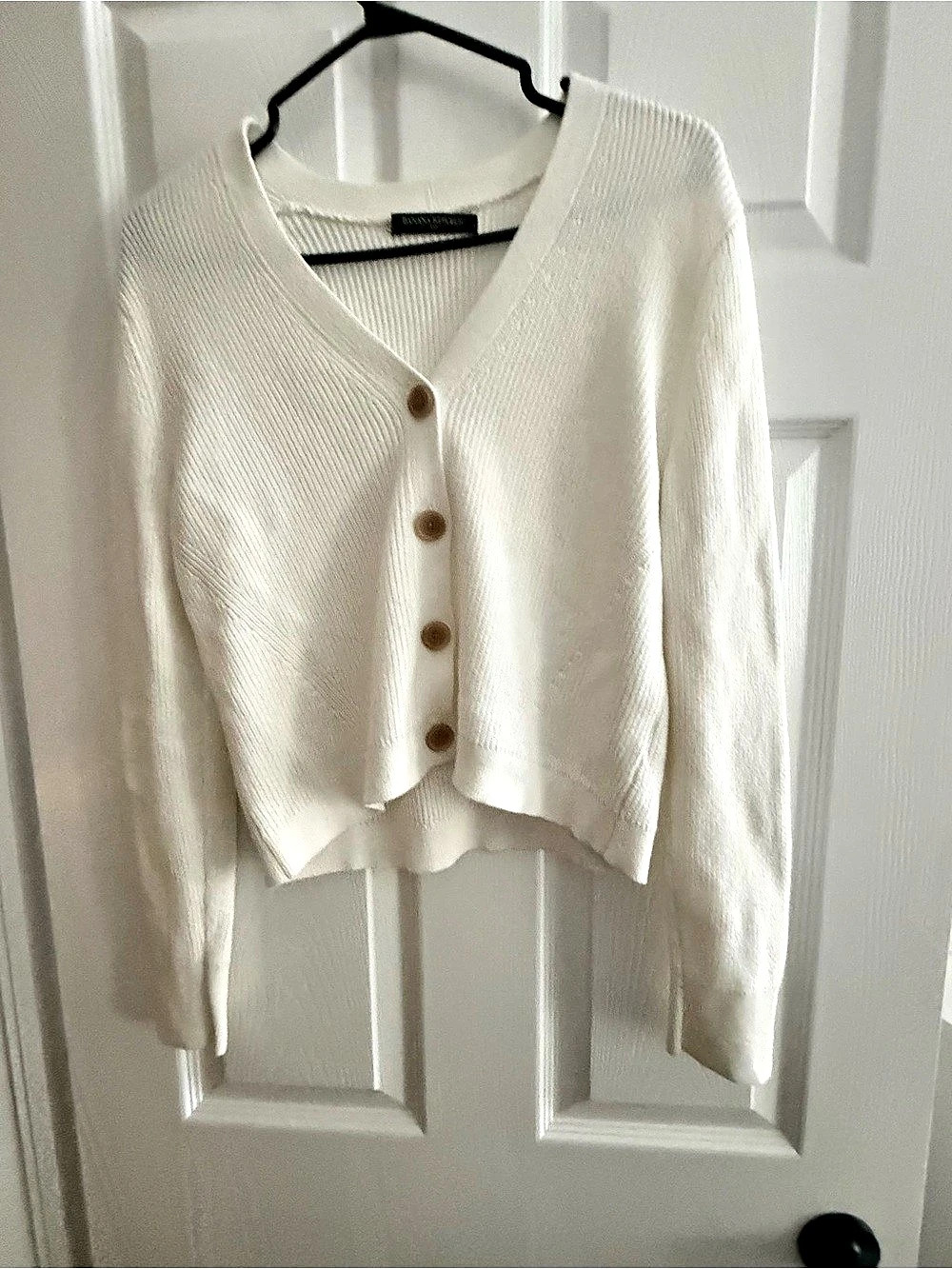 Banana Republic Button-Front Cardigan in White